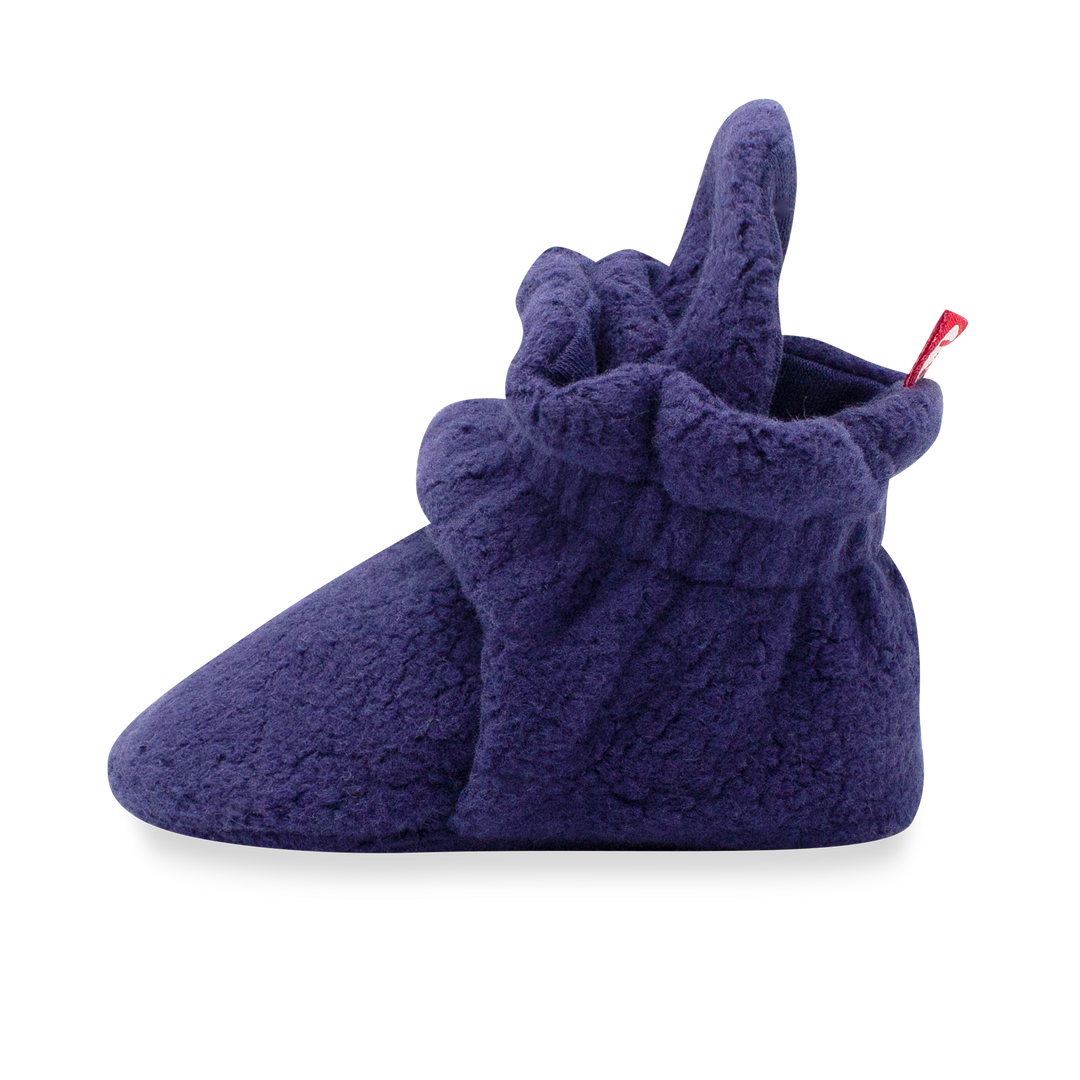 Zutano cozie fleece gripper baby booties - True navy