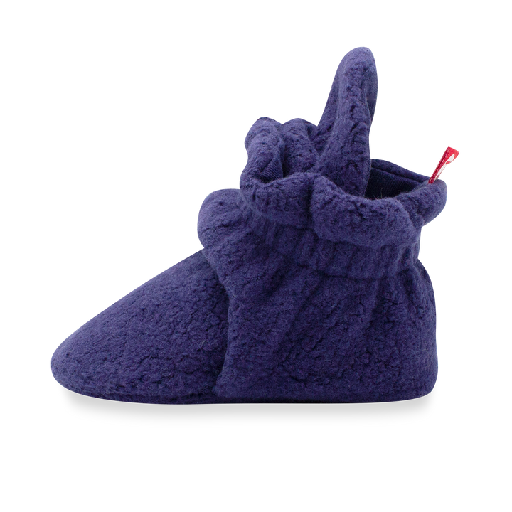 Zutano cozie fleece gripper baby booties - True navy