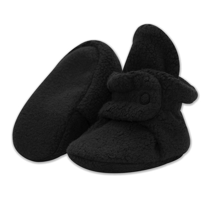 Zutano cozie fleece gripper baby booties - Black color