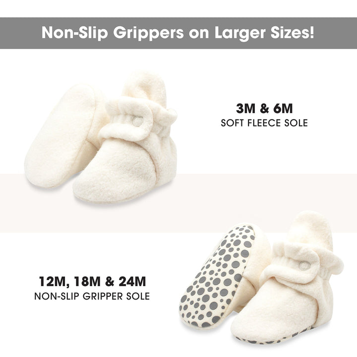 Zutano cozie fleece gripper baby bootie - Cream color
