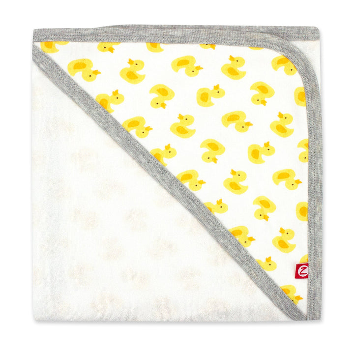 Hooded towel ducks organic cotton knit terry by Zutano Baby