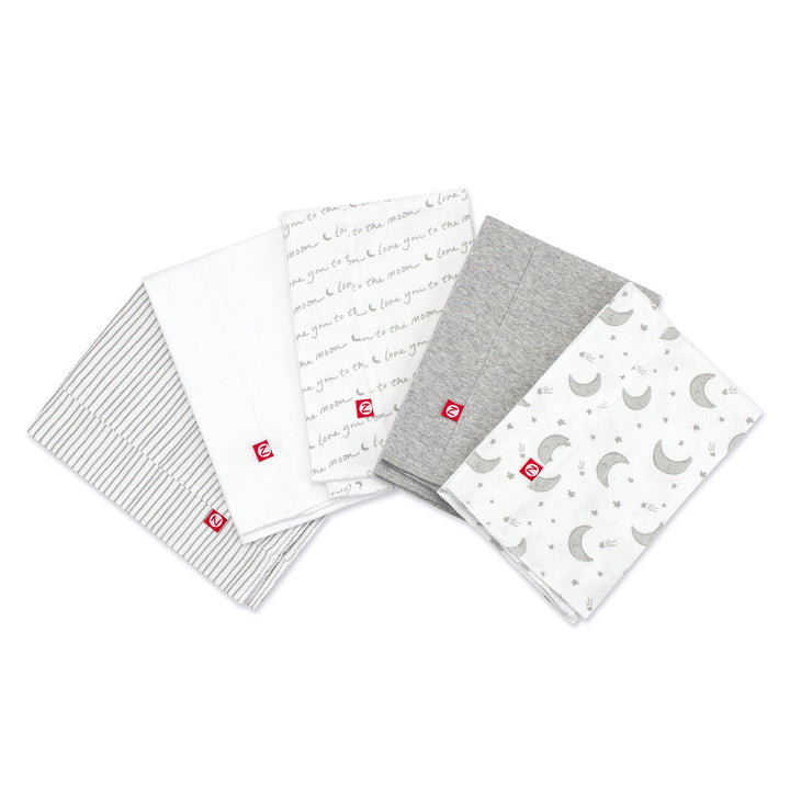 Zutano baby Burp Cloth Moons Organic Cotton Burp Cloth 5 Pack - Gray Multi
