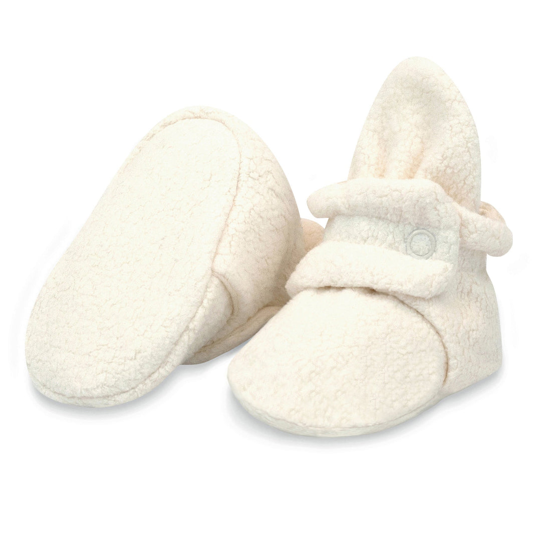Zutano cozie fleece gripper baby bootie - Cream color
