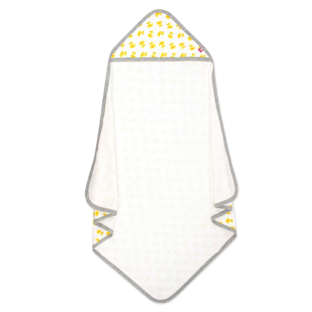 Zutano baby hooded towel ducks organic cotton knit terry