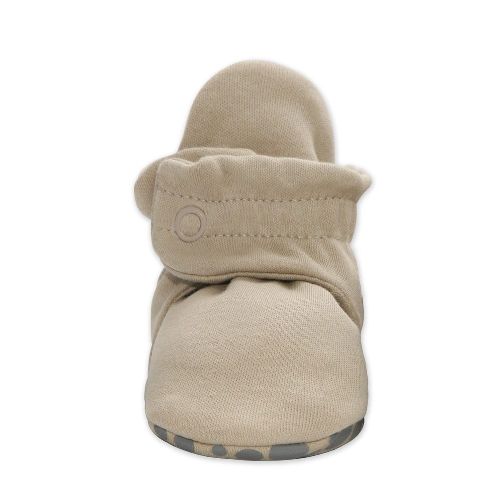 Zutano organic cotton gripper baby bootie - Khaki