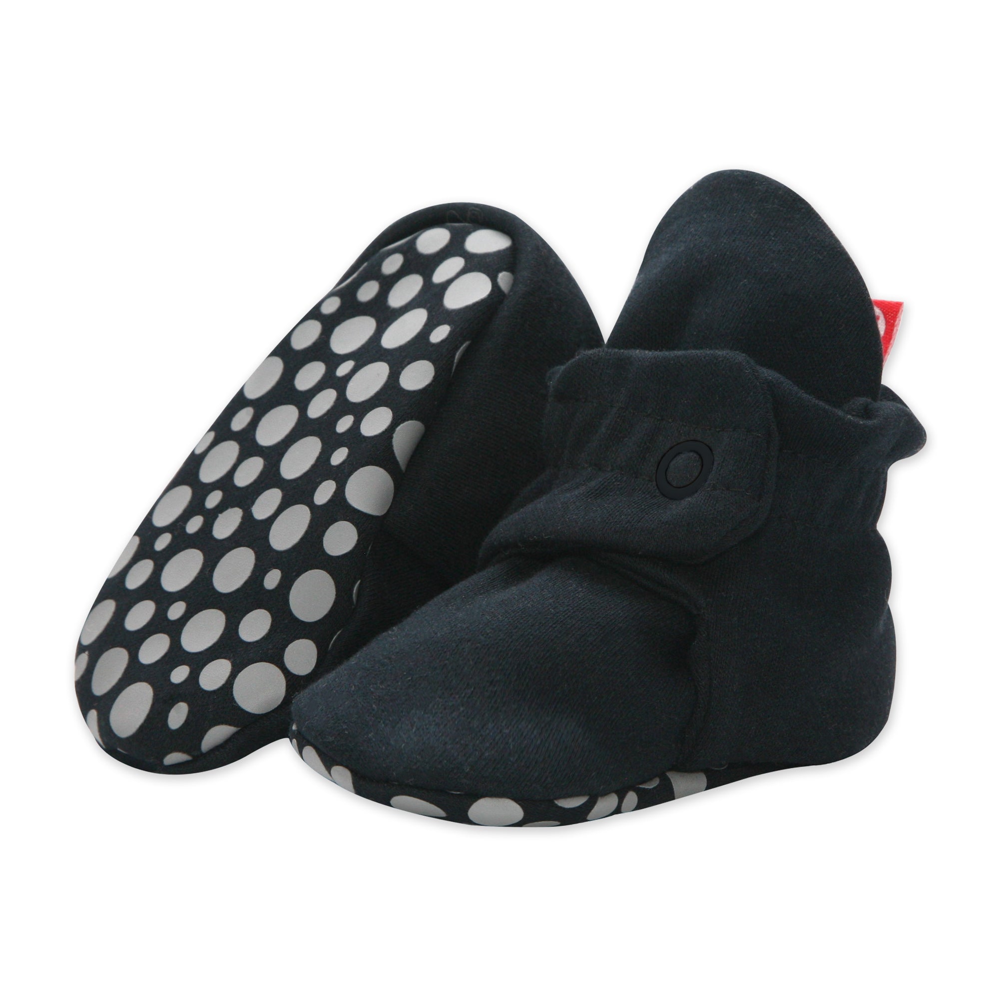 thumbnail interactive-video image 1 of Bume Baby Soft Plush Fleece Infant Booties – Black Cotton-Style Booties – Unisex – Ships From WA 1 of 6