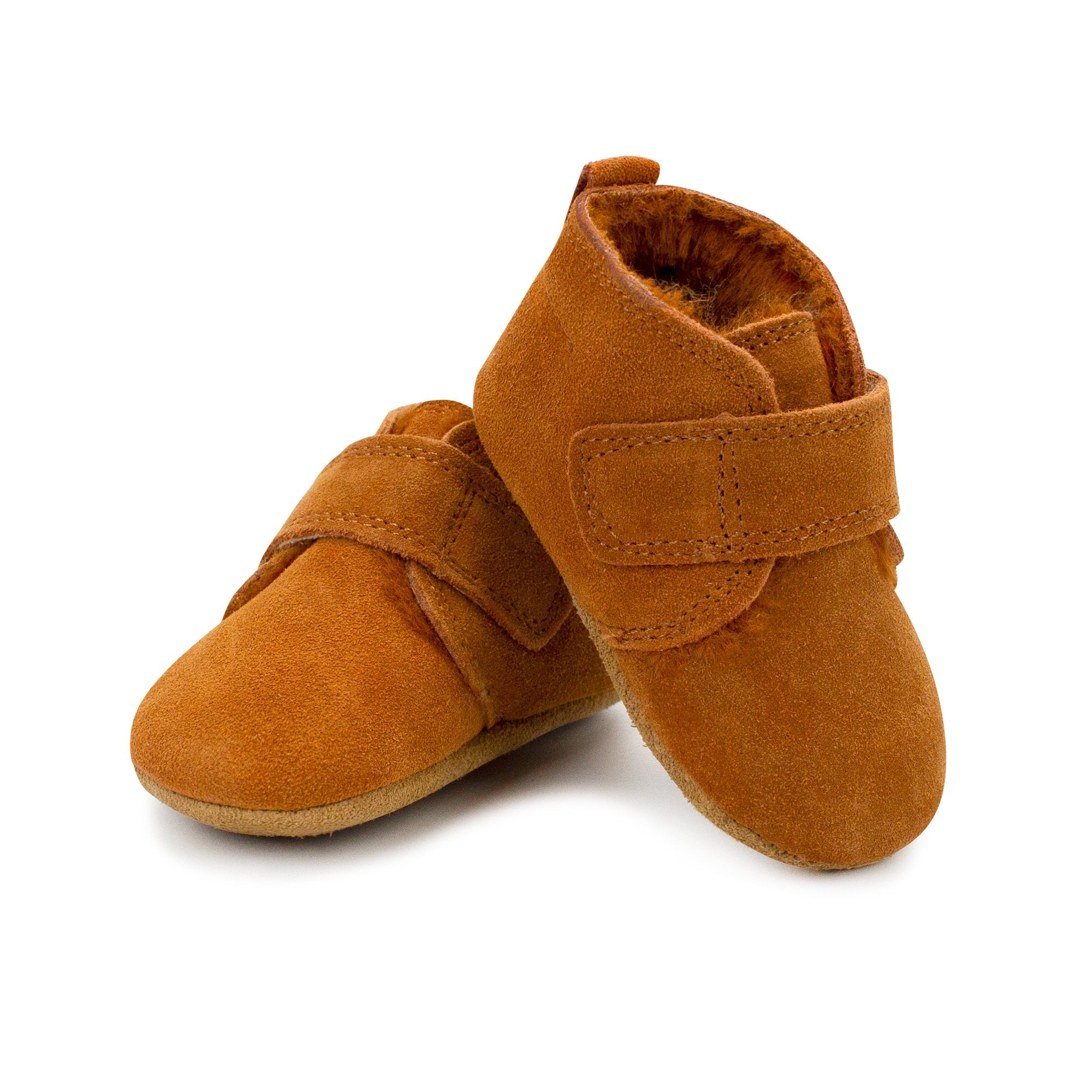 Pecan Leather Furry Lined Baby Shoes – Zutano