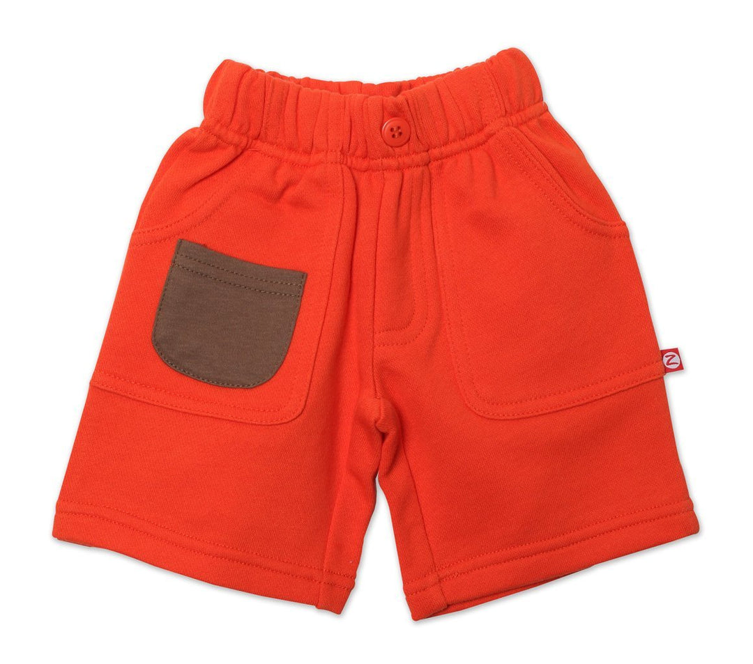 Zutano Bottom French Terry Big Pocket Short - Mandarin