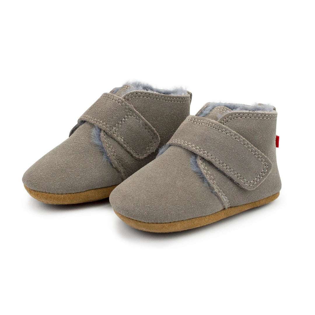 Zutano baby Shoe Gray Leather Fur Lined Shoe
