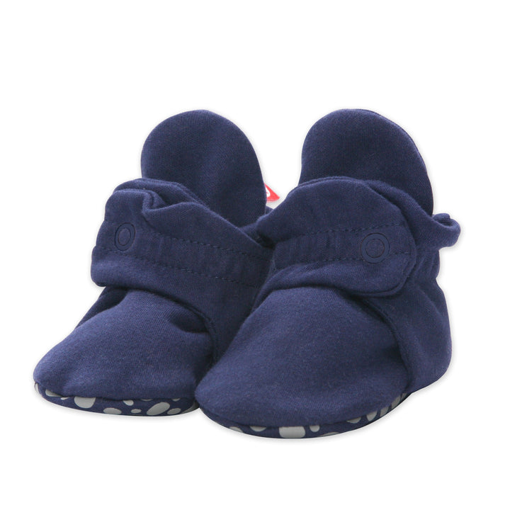 Zutano organic cotton gripper baby booties - True navy