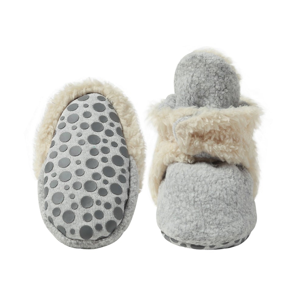 Zutano baby cozie furry bootie - Heather Gray