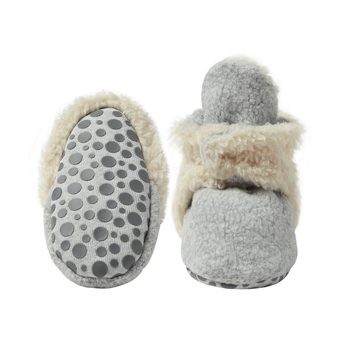 Zutano baby cozie furry bootie - Heather Gray