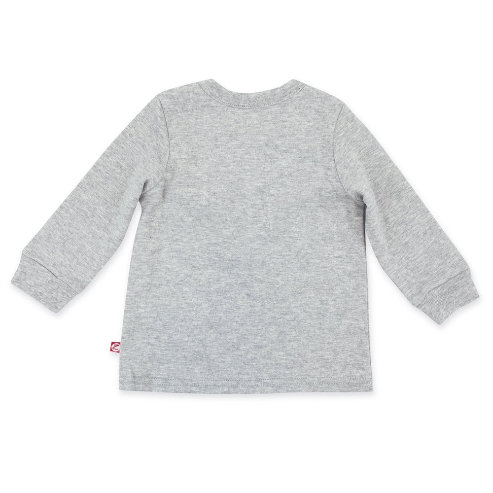 Zutano Top Organic Cotton Long Sleeve Crewneck - Heather Gray