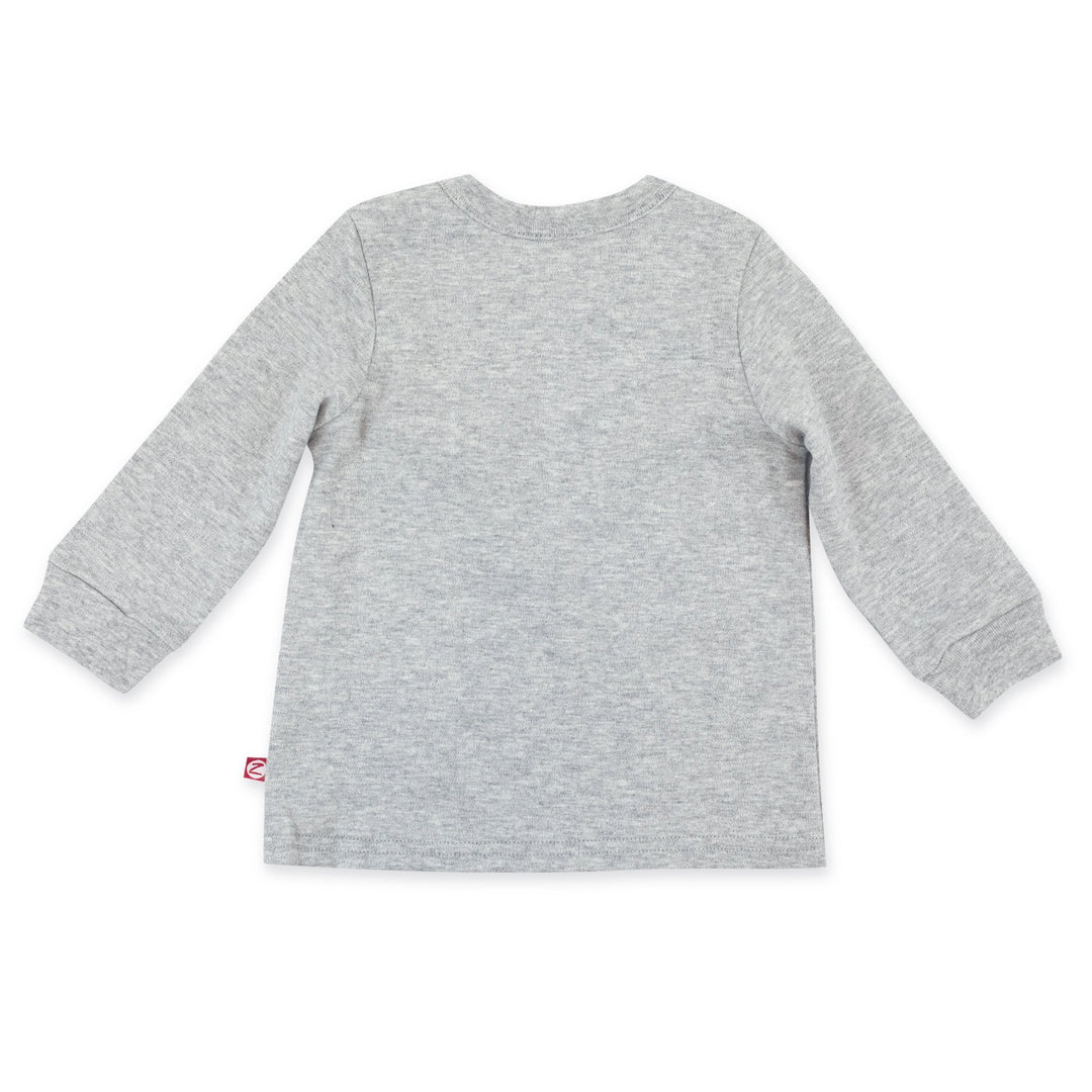 Zutano Top Organic Cotton Long Sleeve Crewneck - Heather Gray