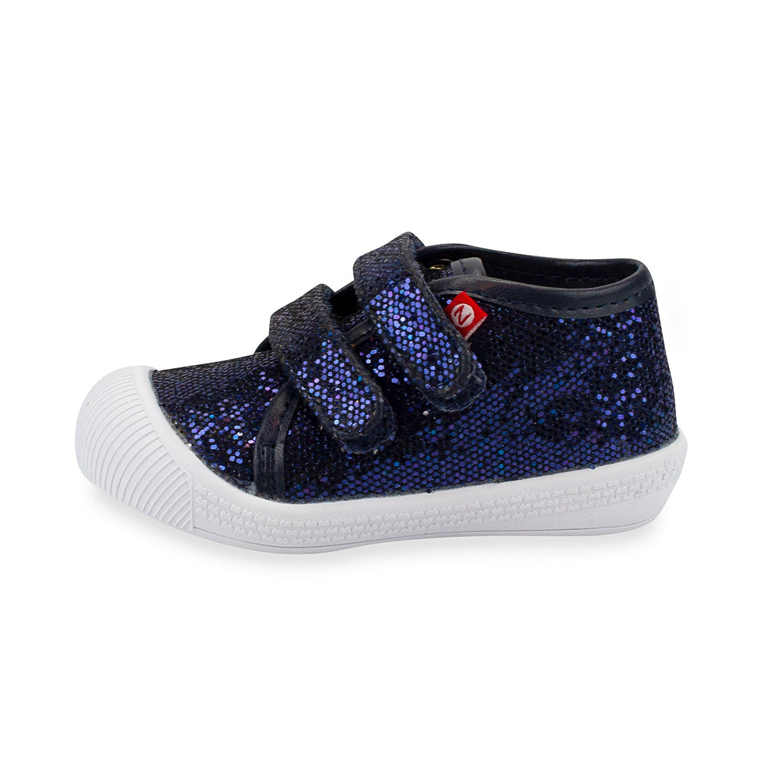 Nina double V baby shoe - Navy sparkle