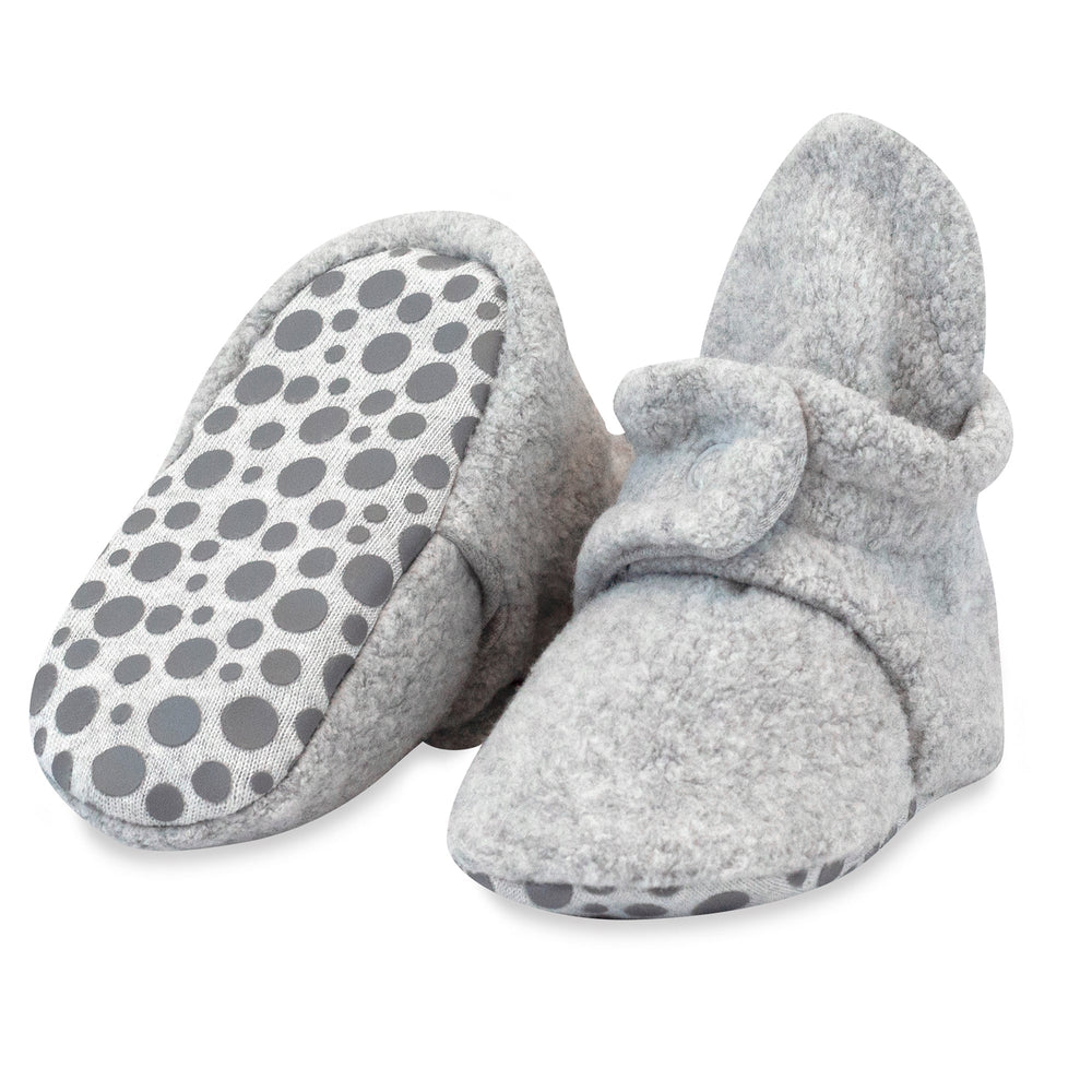 Zutano baby Bootie Cozie Fleece Gripper Baby Bootie 3 Pack - Heather Gray/Baby Pink/Cream