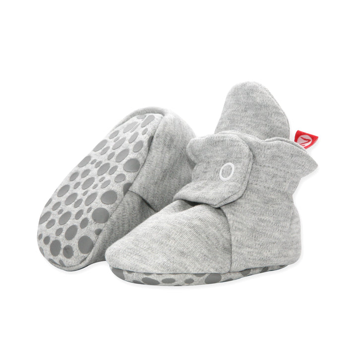 Zutano baby bootie organic cotton - Buffalo check/heather gray/black