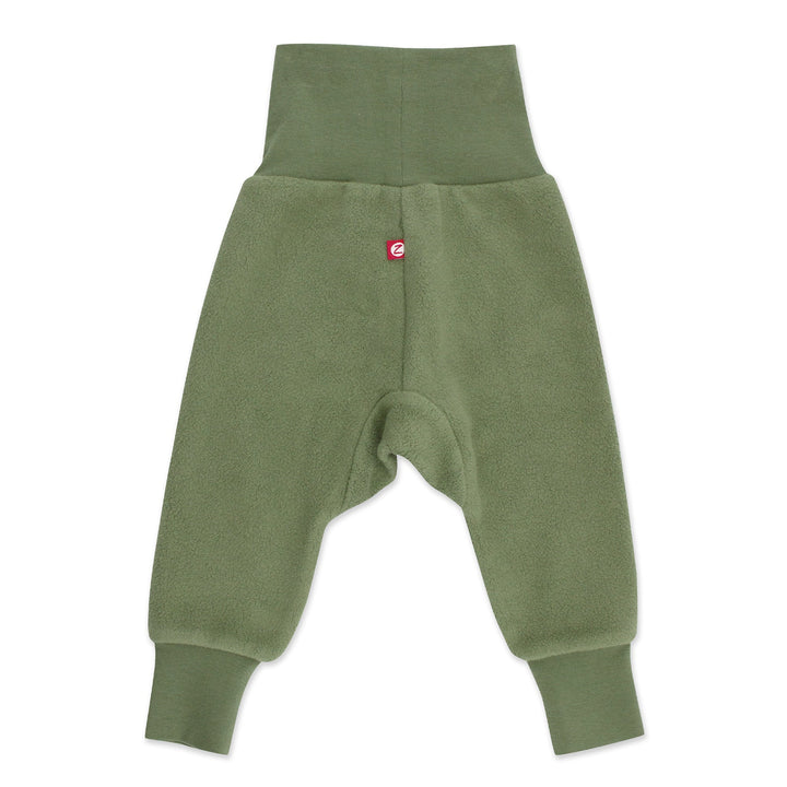 Fleece baby cuff pants with ribbed cotton waistband.