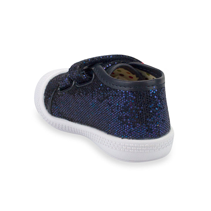 Nina double V baby shoe - Navy sparkle