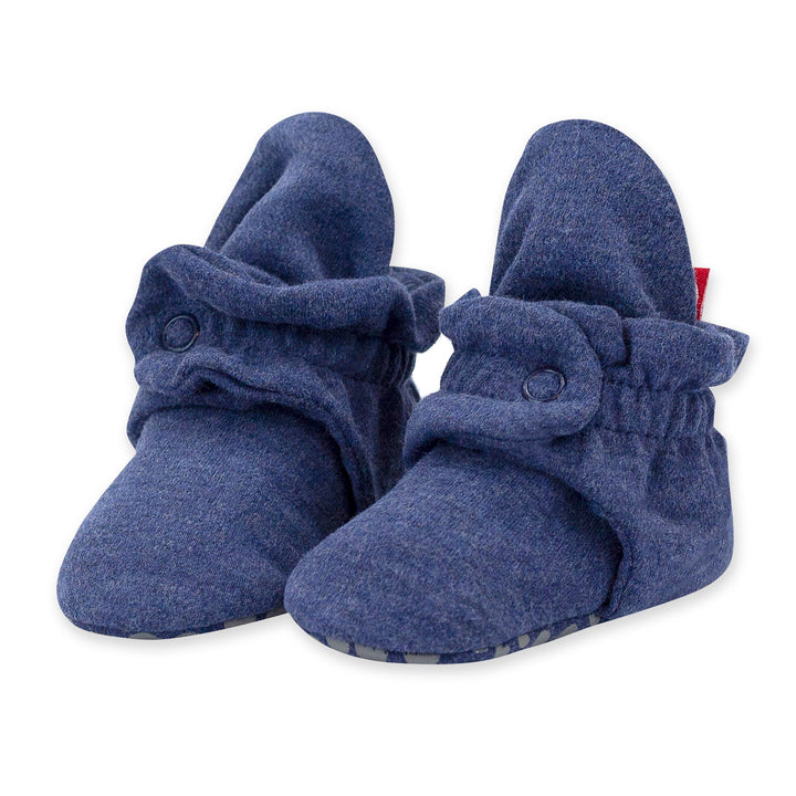 Zutano baby Bootie Organic Cotton Gripper Baby Bootie - Heather Navy