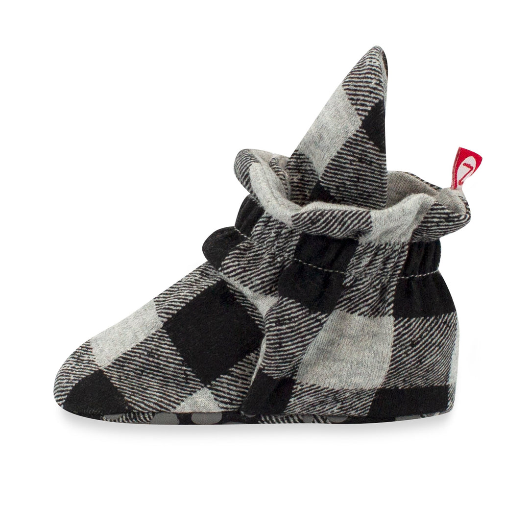 Zutano baby Bootie Buffalo Check Organic Cotton Gripper Baby Bootie