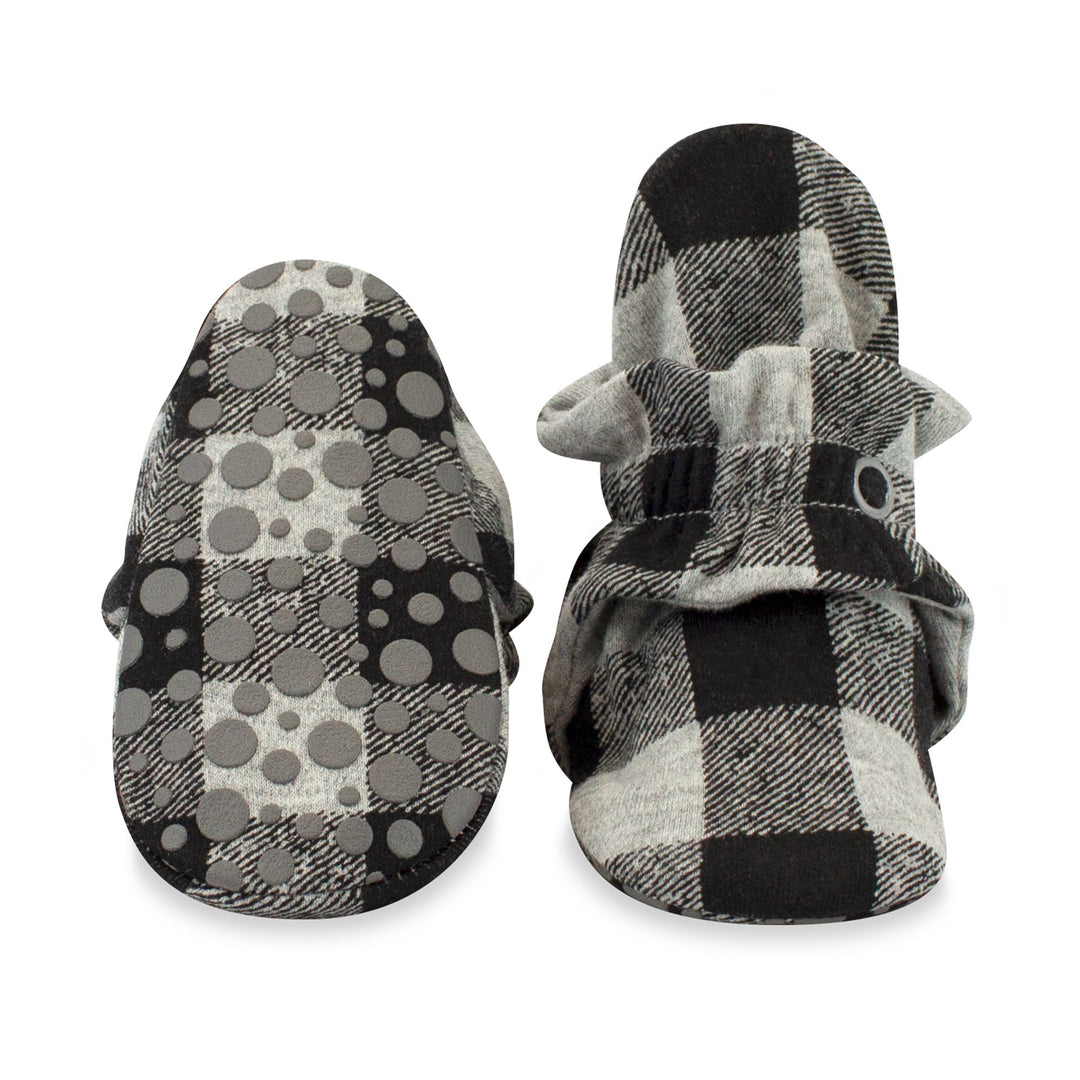 Zutano baby Bootie Buffalo Check Organic Cotton Gripper Baby Bootie