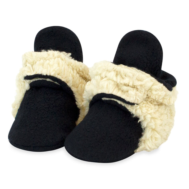 Cozie Furry Baby Bootie - Black