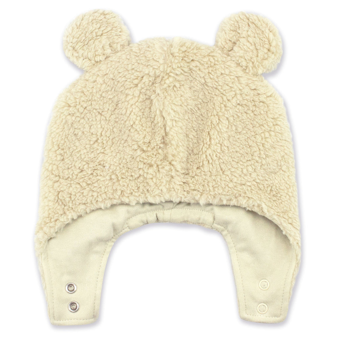 Zutano baby Bootie & Hat Set Furry Bootie and Furry Bear Hat Set - Oat