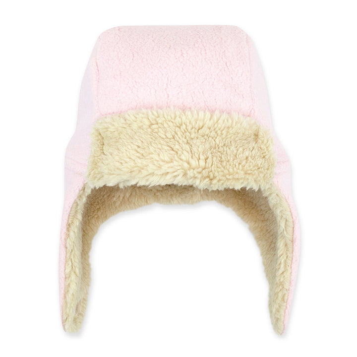 Zutano baby Cozie Furry Bootie & Trapper Hat Set - Baby Pink