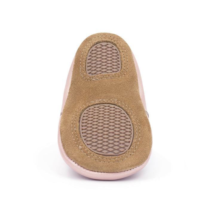 Zutano baby Shoe Pink Shimmer Leather Bow Moccasins