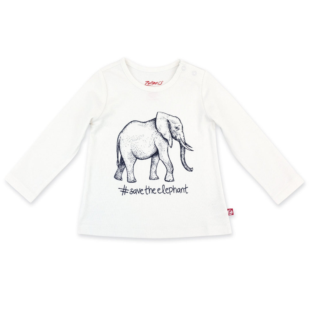 Zutano baby Top Elephant Organic Cotton Long Sleeve Swing Tee