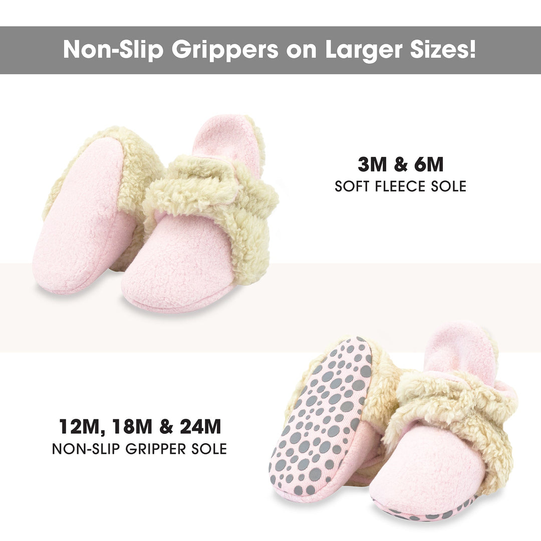 Zutano baby Bootie Cozie Furry Gripper Baby Bootie - Baby Pink