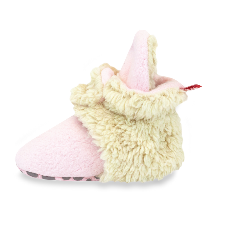 Zutano baby Bootie Cozie Furry Gripper Baby Bootie - Baby Pink