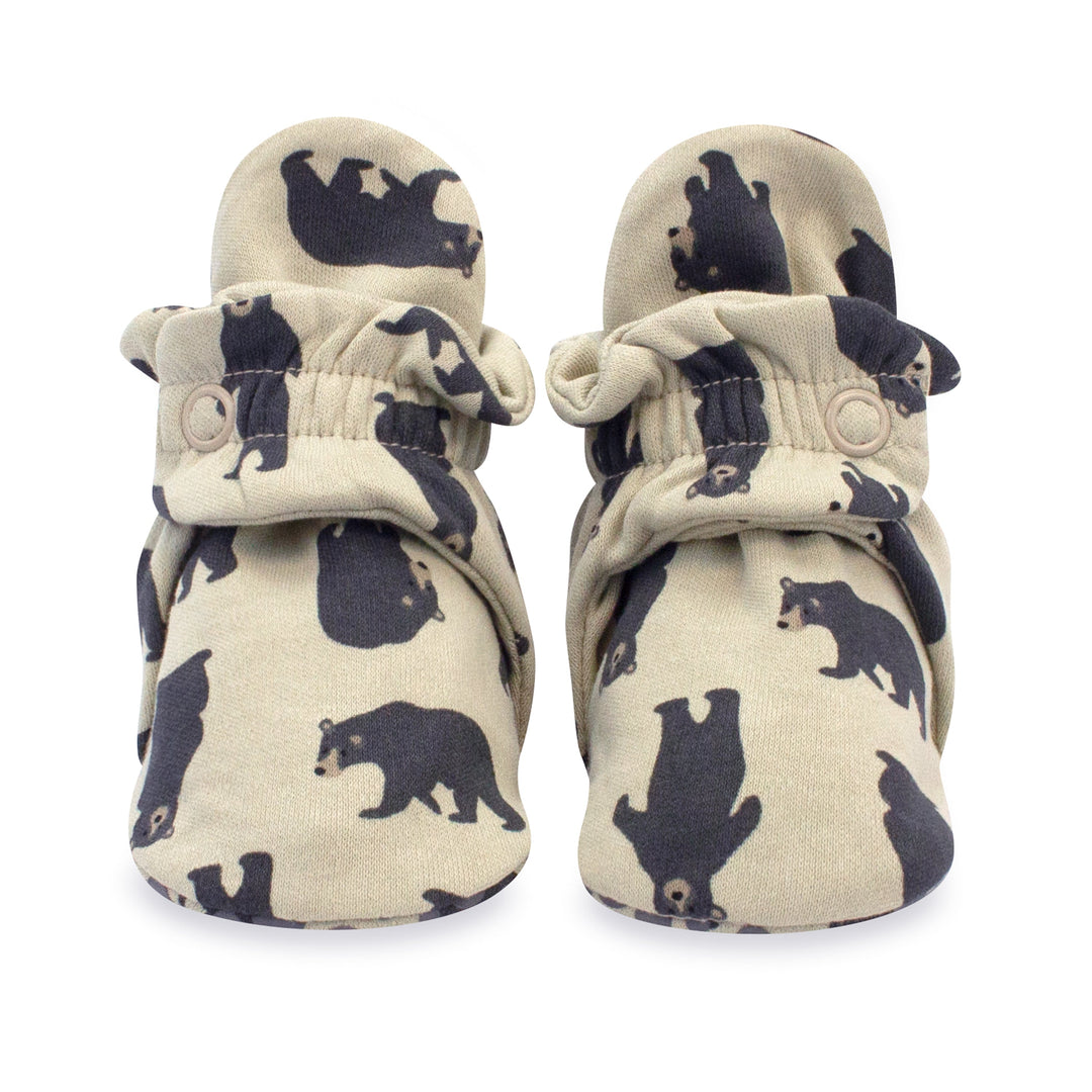 Zutano baby Bootie Black Bears Organic Cotton Gripper Baby Bootie