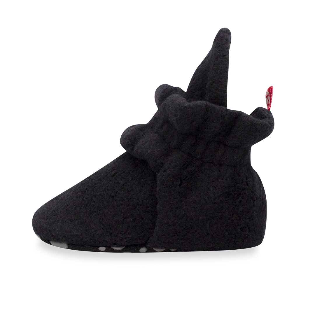 Zutano cozie fleece gripper baby booties - Black color