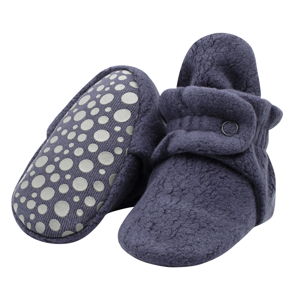 Zutano cozie fleece gripper baby bootie - Denim navy