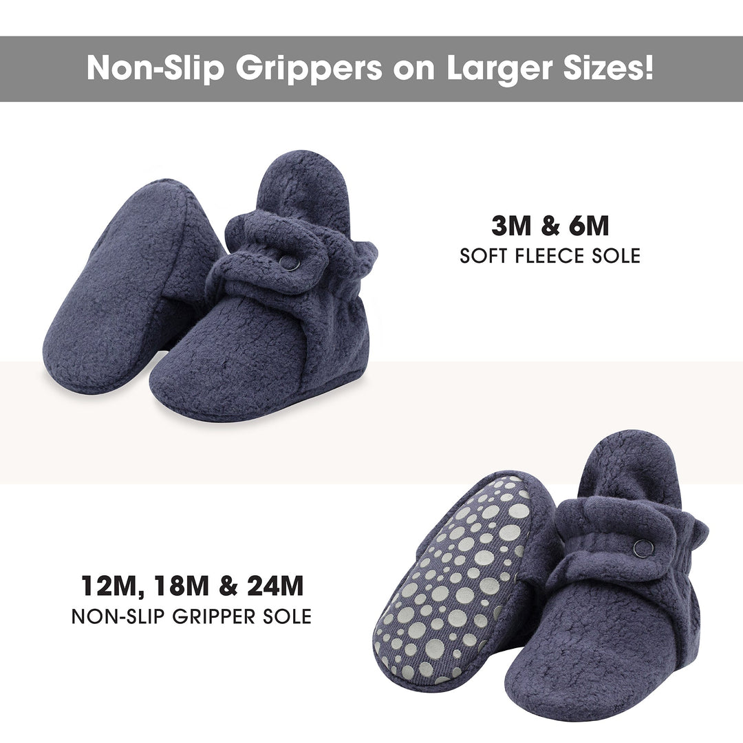 Zutano cozie fleece gripper baby bootie - Denim navy