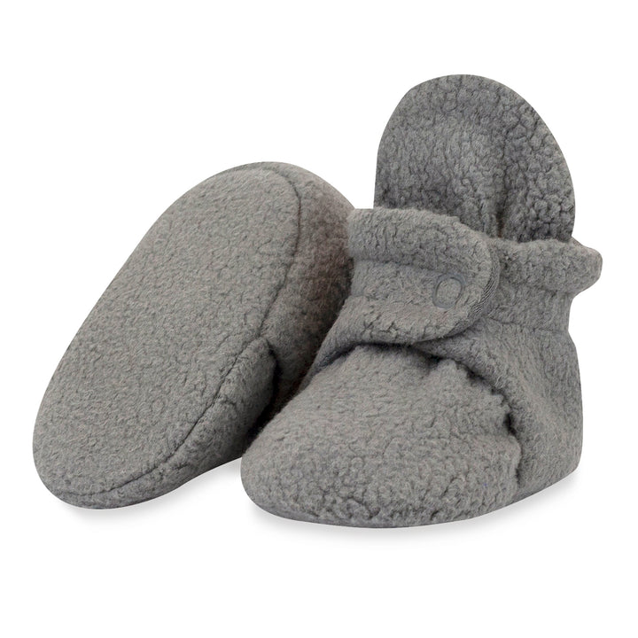 Zutano cozie fleece gripper baby booties - Gray color