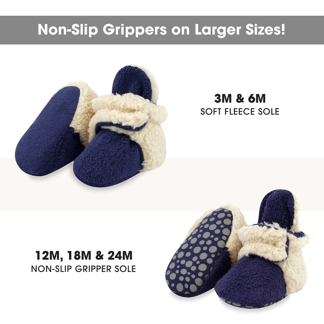 Zutano baby Bootie Cozie Furry Gripper Baby Bootie - True Navy