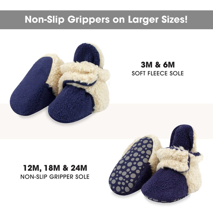Zutano baby Bootie Cozie Furry Gripper Baby Bootie - True Navy