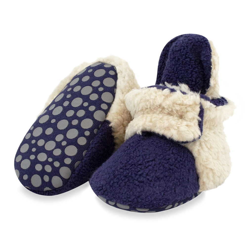 Zutano baby Bootie Cozie Furry Gripper Baby Bootie - True Navy