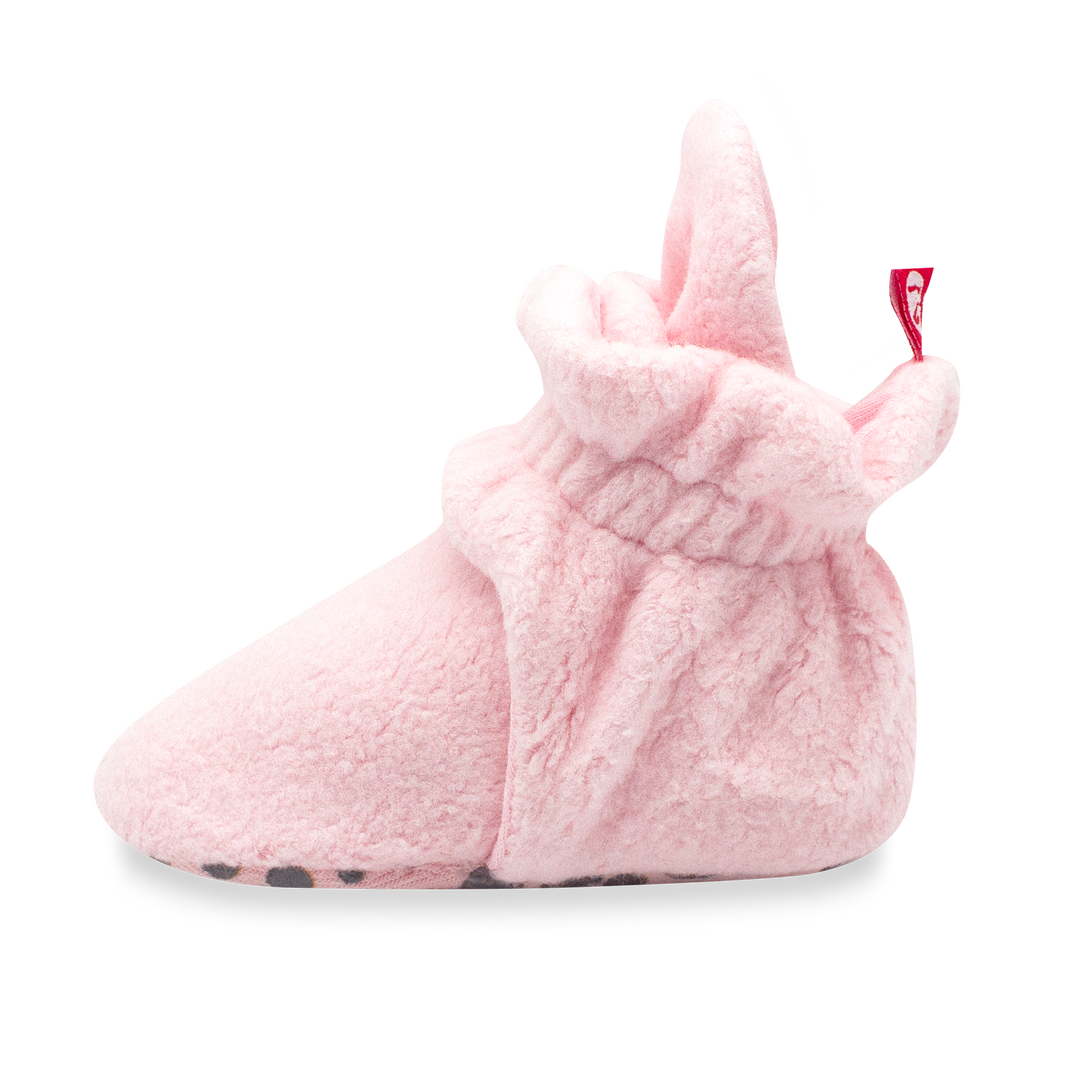 Zutano cozie fleece gripper baby booties - Baby pink