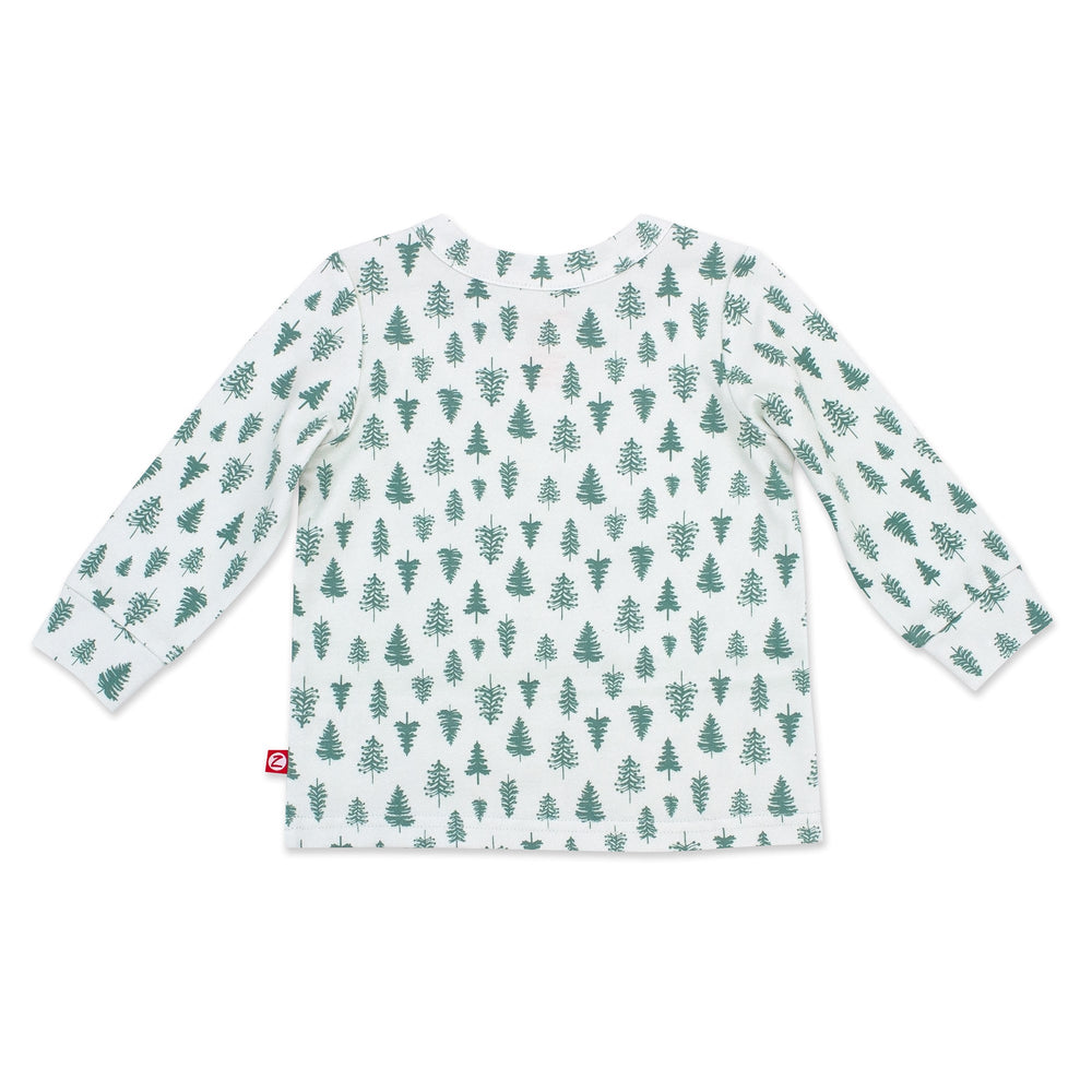 Zutano baby Top Pine Trees Organic Cotton Long Sleeve Crewneck