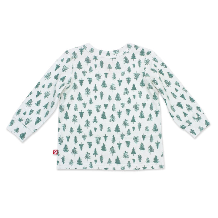 Zutano baby Top Pine Trees Organic Cotton Long Sleeve Crewneck