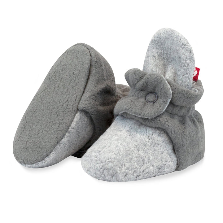 Zutano baby Bootie Cozie Fleece Color Block Gripper Baby Bootie - Heather Gray/Gray