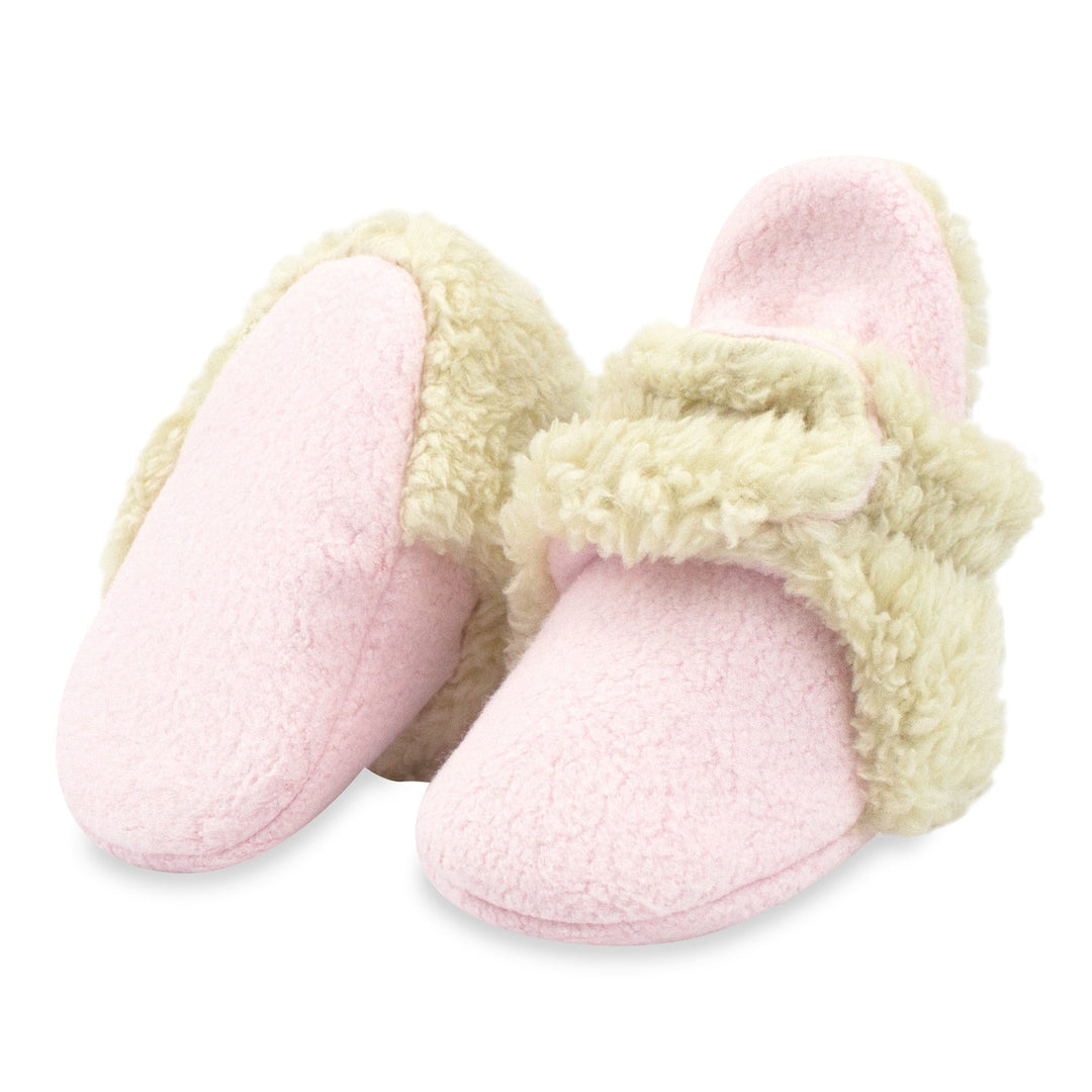 Zutano baby Bootie Cozie Furry Gripper Baby Bootie - Baby Pink