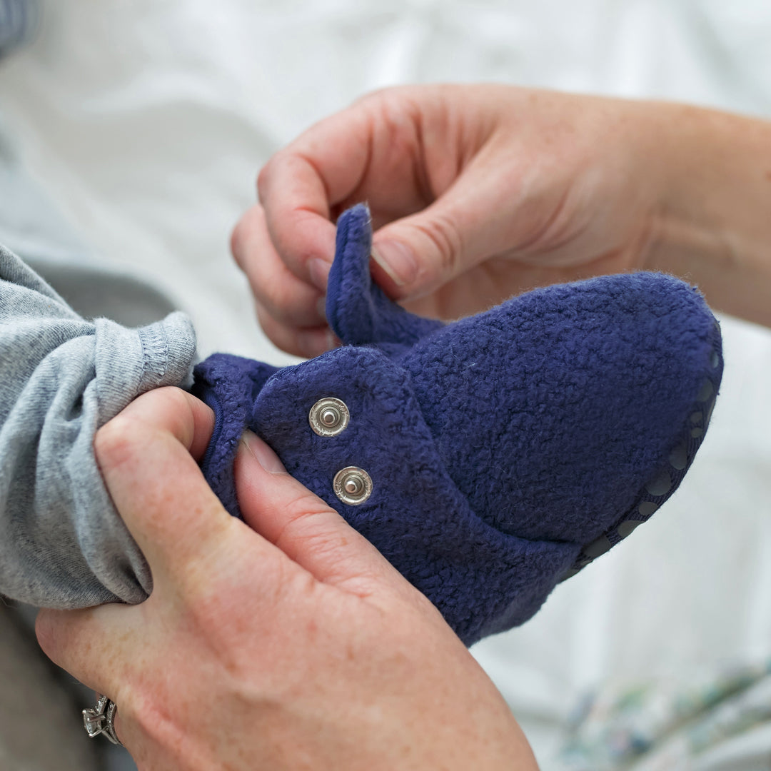 Baby booties with store snaps