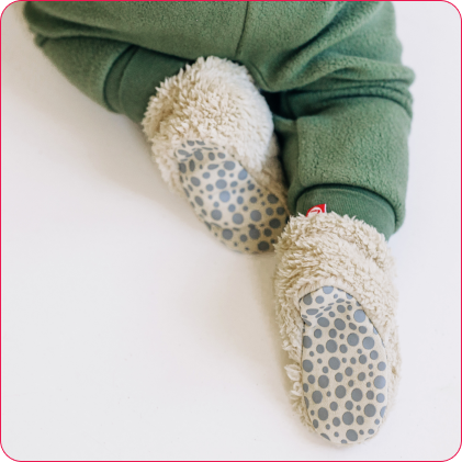 Cozie Fleece Gripper Baby Bootie - Heather Gray