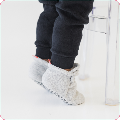 Cozie Fleece Gripper Baby Bootie - Heather Gray