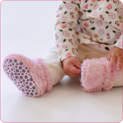 Cozie Fleece Gripper Baby Bootie - Heather Gray